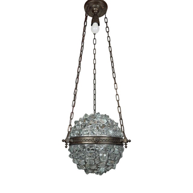 Antique Art Nouveau Style Chandelier with Chains, Austria, 1890s For Sale