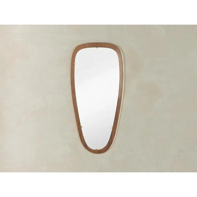 Vintage Mirror in Teak and Brass, 1950s For Sale - Image 6 of 6