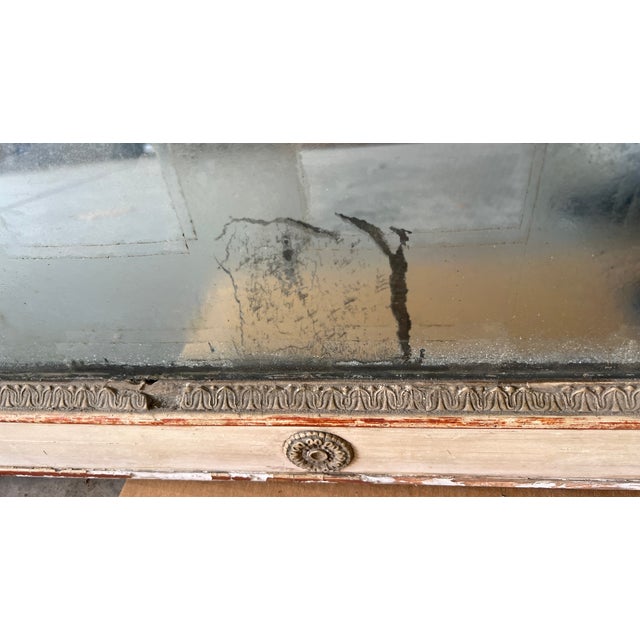 Wood French 19th Century Mantel Mirror With Original Glass & Paint For Sale - Image 7 of 17