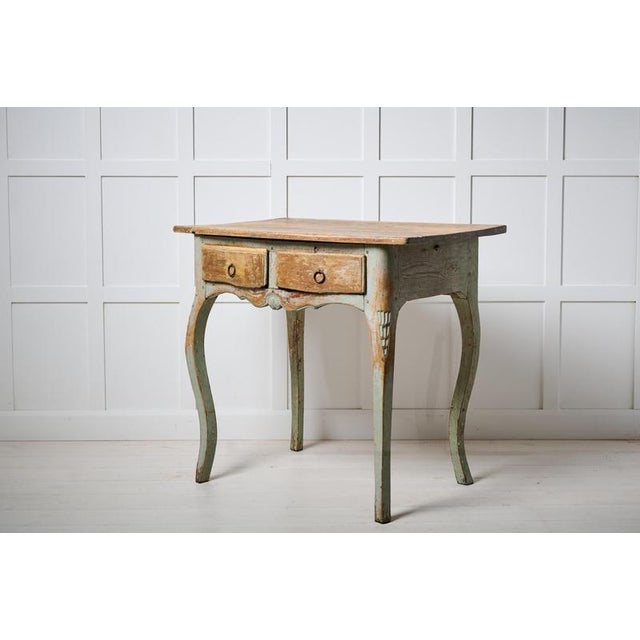Rococo Antique Rococo Rustic Swedish Side Table For Sale - Image 3 of 11