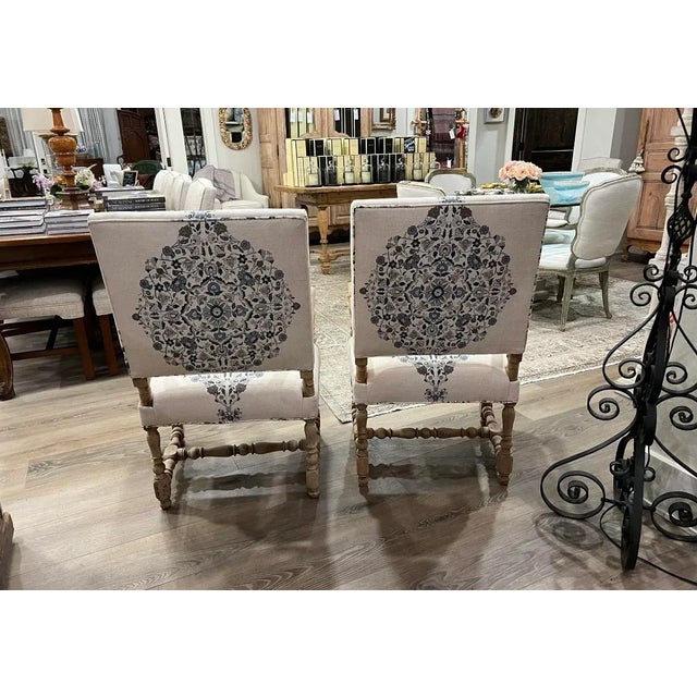 French Country 18th Century Bleached Pine Open Arm Chairs - Set of 2 For Sale - Image 3 of 5
