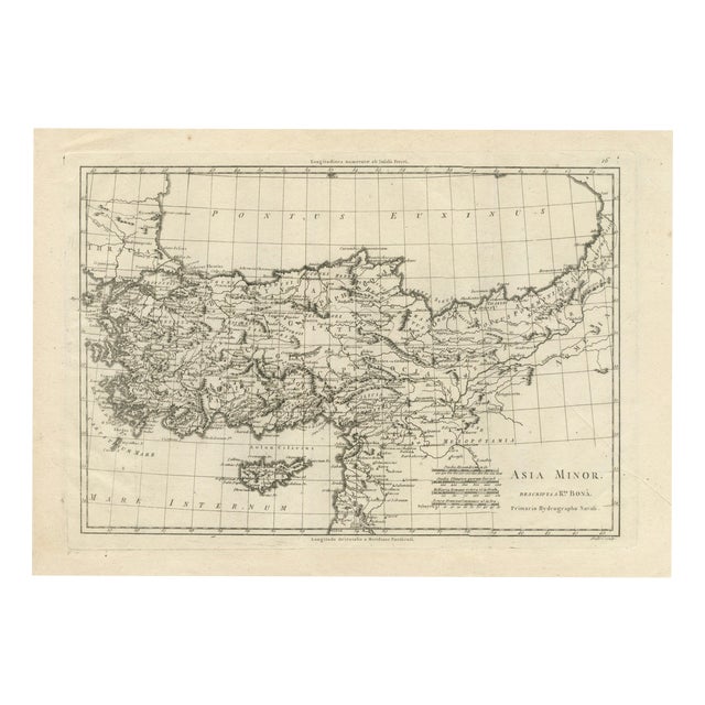 AEG, Map of Turkey, Asia Minor and the Ottoman Levant, 1780 For Sale