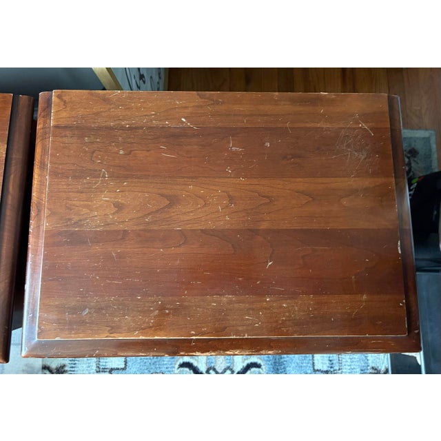 Vintage Kling Solid Cherrywood Nightstands Pair For Sale - Image 12 of 12