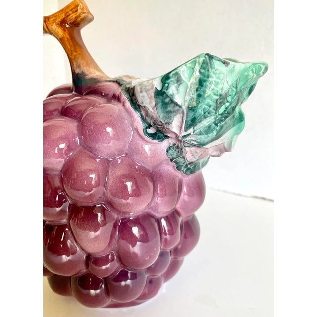 Ceramic Vintage Italian Grape Figurative Ceramic Pitcher For Sale - Image 7 of 10