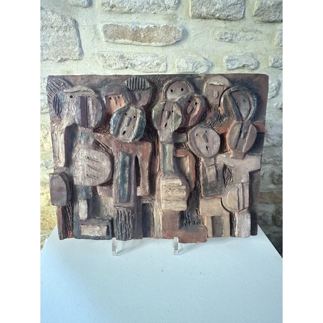Odile Devauchelle, Anthropomorphic bas-relief, 1960s, Ceramic For Sale - Image 4 of 16