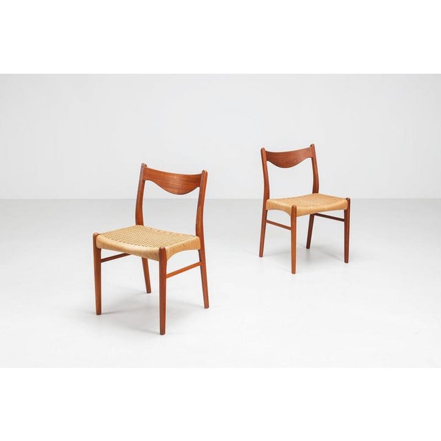 Tan Teak Dining Chairs Glyngore by Arne Wahl Iversen, Denmark, 1960, Set of 6 For Sale - Image 8 of 17