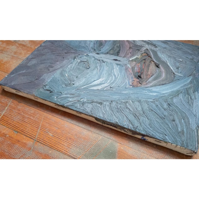 1980's Abstract Modernist Portrait Painting With Heavy Impasto, Signed Illegibly For Sale In New York - Image 6 of 9