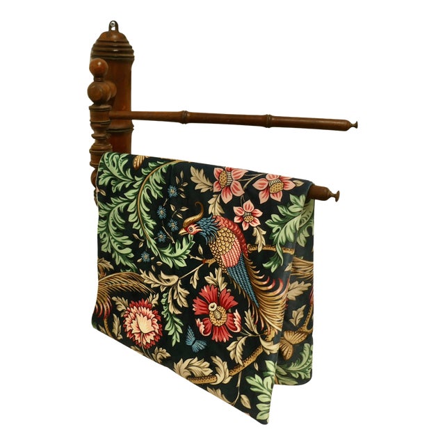 French Cherry Wood 2 Branch Folding Towel Rail For Sale