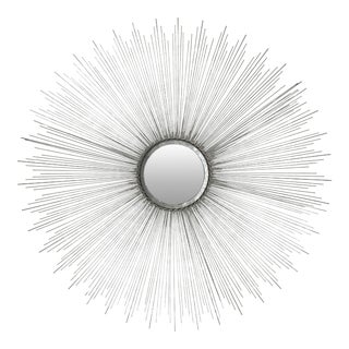 Burst Mirror in Silver For Sale