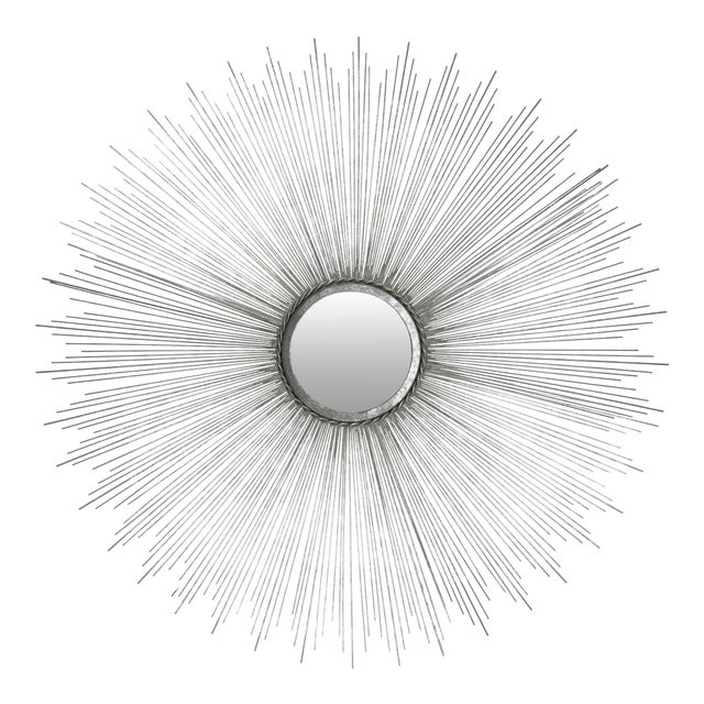 Burst Mirror in Silver For Sale