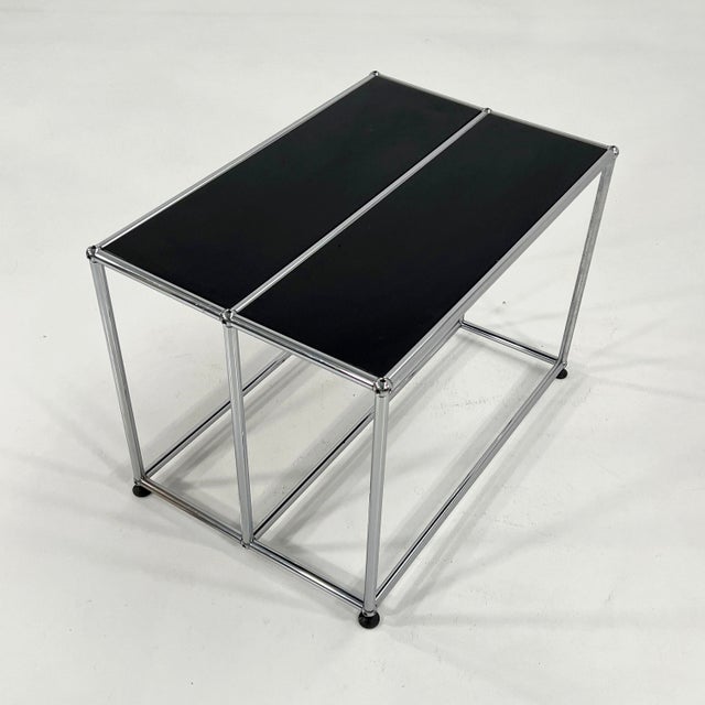 Black low console table by f. Haller & p. Schärer for usm haller, 1980s, in good conditions. designed 1980 to 1989 this...
