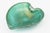 This Mid Century Modern Italian Murano glass bowl is the beautiful shade of emerald sea green with gold aventurine...