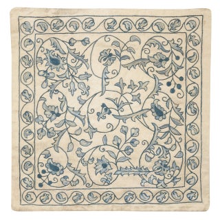 20"x20" Embroidered Accent Pillow Cover. Boho & Chic Home Decor. All Silk Cushion Cover For Sale
