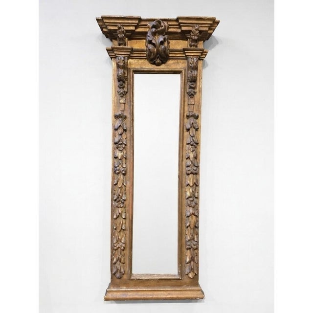 Italian Baroque Wall Mirror in Gilt Wood, Mid-19th Century For Sale - Image 5 of 15