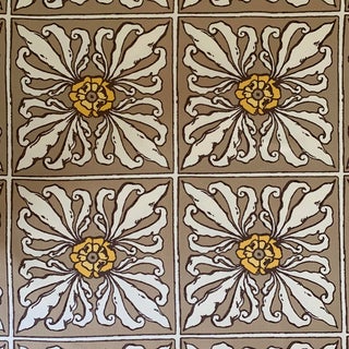 Free Spirit Vicki Payne Brown Taupe Gold Floral Tile Medallion Suzani Fabric- 1.6 Yards For Sale