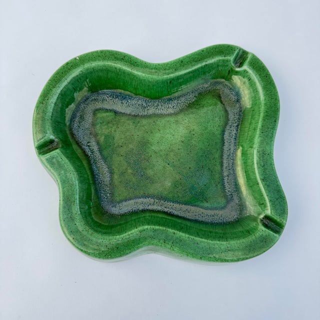 1960s 1960s Green Ceramic Free Form Vide Poche or Catchall For Sale - Image 5 of 10