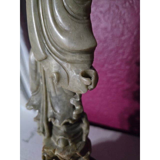 Early 20th Century Early 20th Century Soapstone Statue of Guanyin For Sale - Image 5 of 7