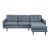 Crate & Barrel Petrie Modern Gray Sectional Sofa With Chaise For Sale