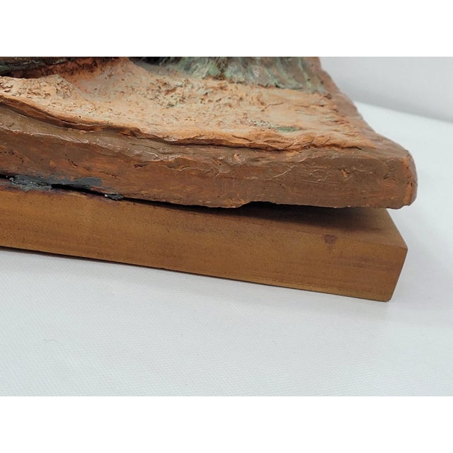 1990s Vintage Clay Art Nude Women Laying Sculpture Wall Hanging For Sale - Image 6 of 11