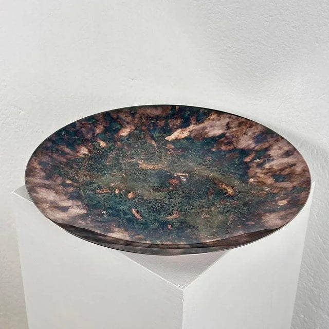 Metal Large Round Silver-Plated Centerpiece/Tray attributed to Lino Sabattini, Italy, 1970s For Sale - Image 7 of 10