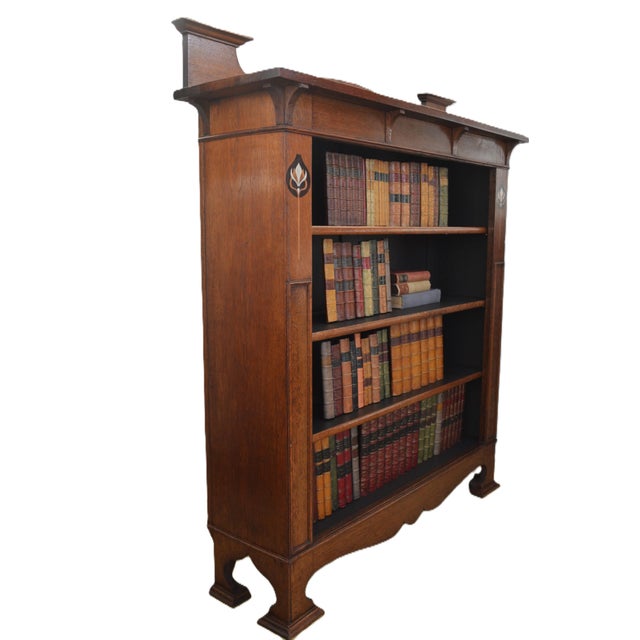 Arts and Crafts Oak Open Bookcase, 1900s For Sale - Image 11 of 18