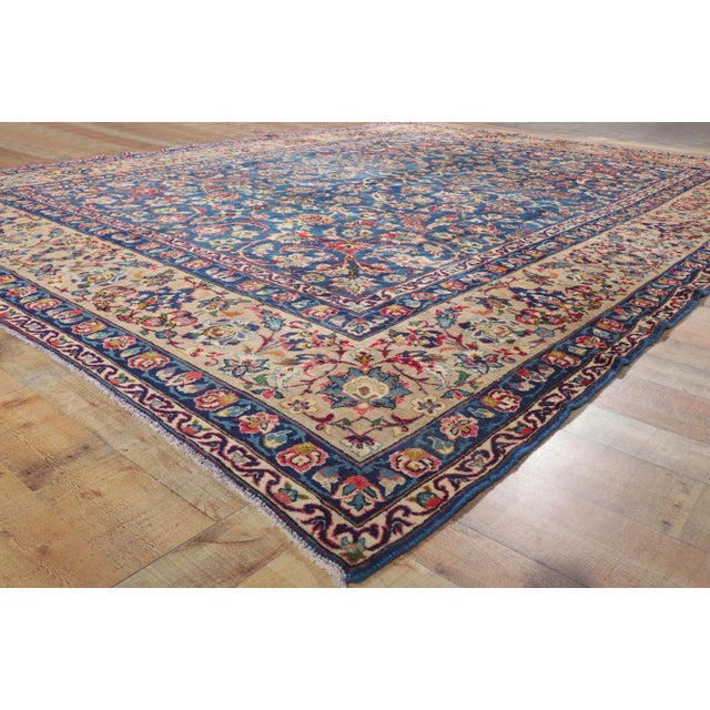 Textile Vintage Persian Isfahan Rug - 09'10 X 13'00 For Sale - Image 7 of 9