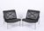 1960s Aluline Chairs in Black Leather and Steel by Andre Vandenbeuck for Strässle, 1960s, Set of 2 For Sale - Image 5 of 18