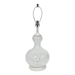 Clear & White "Mottled" Murano Glass Lamp, C. 1970