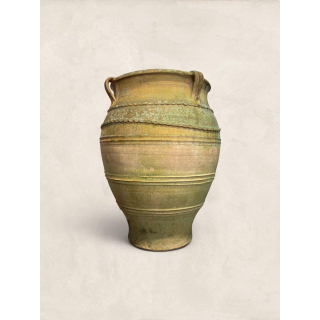 Rustic European Late 19th Century X Large (32" H) Antique Greek Terracotta Pithari Olive Jar For Sale - Image 3 of 6