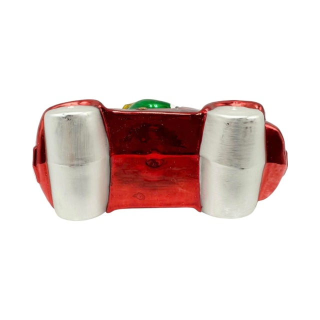 Red Vintage Babar Elephant Glass Holiday Christmas Ornament For Sale - Image 8 of 12