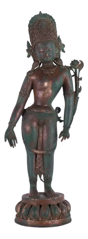 Copper Alloy Standing Indra Figure, Nepal, 1920s