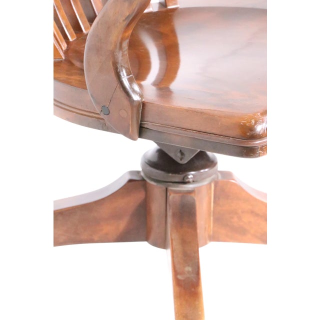 Early 20th Century Classic Bank of England Jury Style Swivel Tilt Office Desk Chair by Sikes For Sale - Image 14 of 14