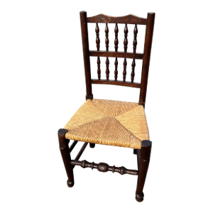 A Antique Country French Provincial Rush Seat Side Chair, Circa 1850’s
