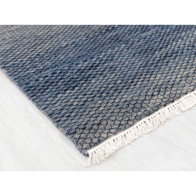 4' x 6' Savannah Hand Knotted Modern Blue Gray Wool & Silk Rug For Sale - Image 9 of 18