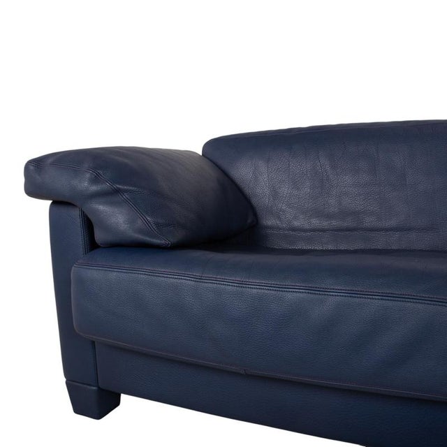 DS 17 3-Seater Sofas in Dark Blue Leather from de Sede, Set of 2 For Sale - Image 5 of 13