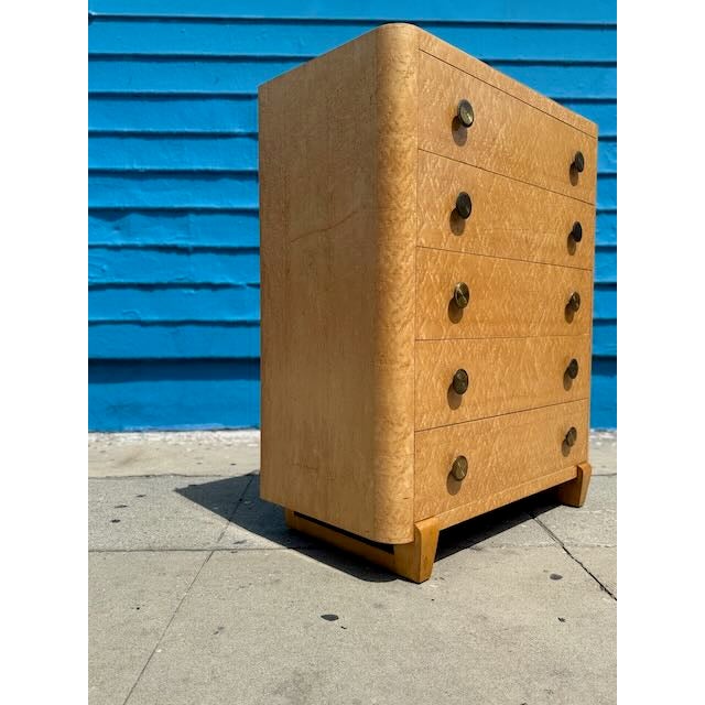 1940's Bird's Eye Maple Tall Dresser For Sale - Image 16 of 16