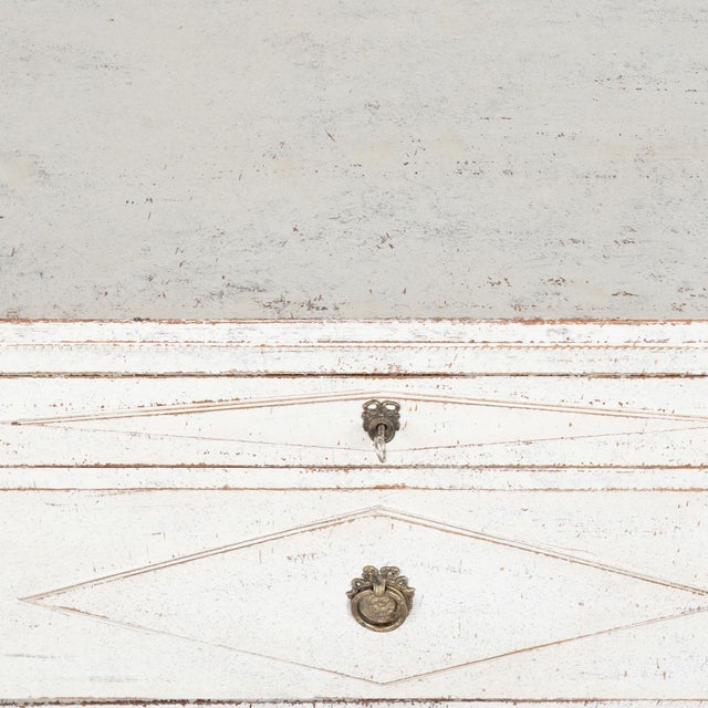 Wood 19th Century Swedish White Painted Gustavian Sideboard For Sale - Image 7 of 17