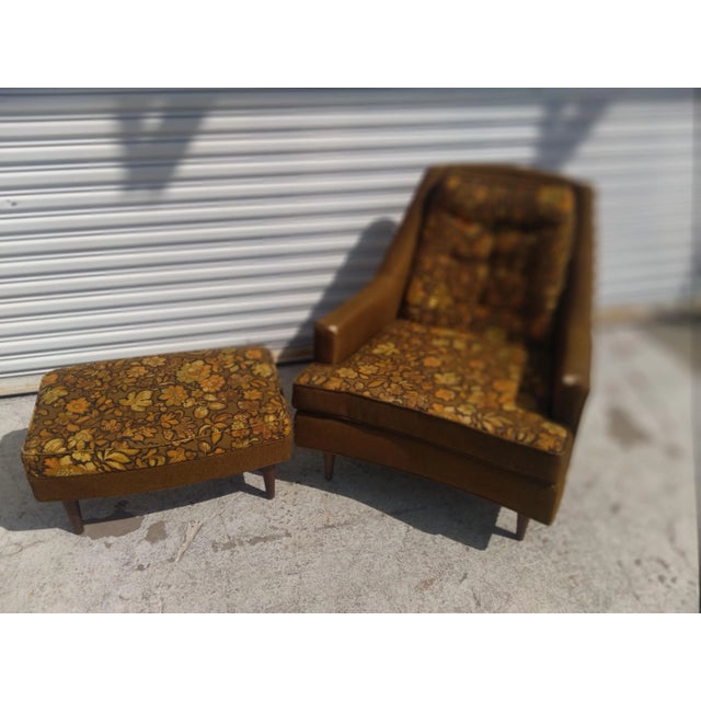 Mid 20th Century Schnadig Adrian Pearsall Style Lounge Chair and Ottoman For Sale - Image 5 of 6
