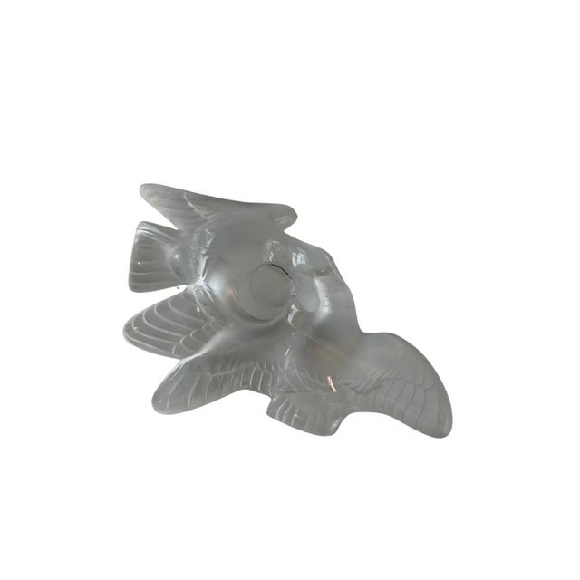 White Vintage Lalique France for Nina Ricci “L’Air Du Temps” Kissing Doves Love Birds Crystal Perfume Bottle With Box For Sale - Image 8 of 12