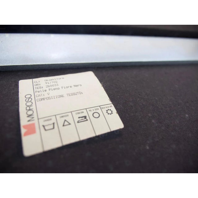 Vintage Black Leather & Steel Chaise Lounge by Massimo Iosa Ghini for Moroso For Sale - Image 15 of 16