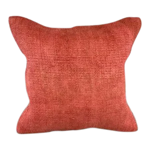 20 x 20 Hemp Pillow Turkish Cushion Natural Pinkish Red Pillow Cushion Cover