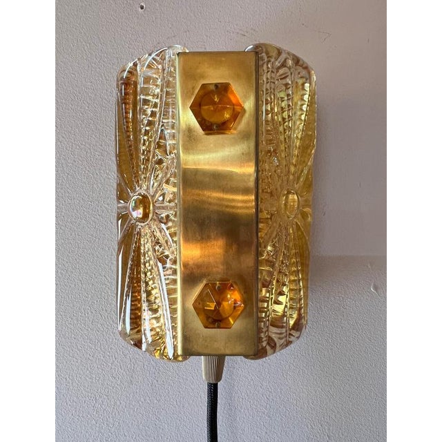 Metal Glass and Brass Wall Lamp from Vitrika For Sale - Image 7 of 10