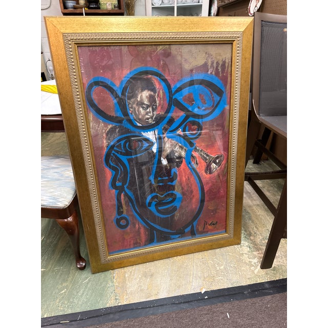 1970s Original Abstract Painting by Peter Keil. This great piece was executed on board and depicts a colorful whimsical...