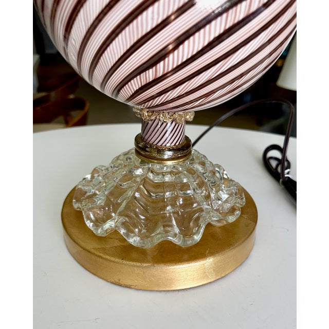 Mid Century Aventurine Filigrana Dino Martens Murano Table Lamp For Sale - Image 14 of 17