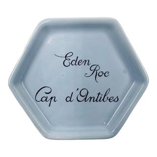 Vintage 5-Star Eden Roc Cap d'Antibes Hotel Ashtray France Blue For Sale