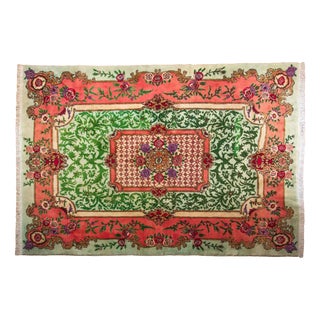 Large Aubusson Rug in Cotton and Wool For Sale