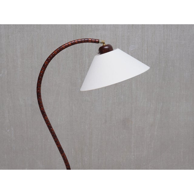 Mid-Century Modern Sculptural Markslöjd Floor Lamp in Beech Wood, Sweden, 1960s For Sale - Image 3 of 15