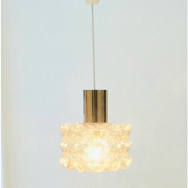 Mid-Century Modern 1960s XL Mid-Century Modern Amber Bubble Glass Pendant by Helena Tynell for Limburg, Germany For Sale - Image 3 of 8