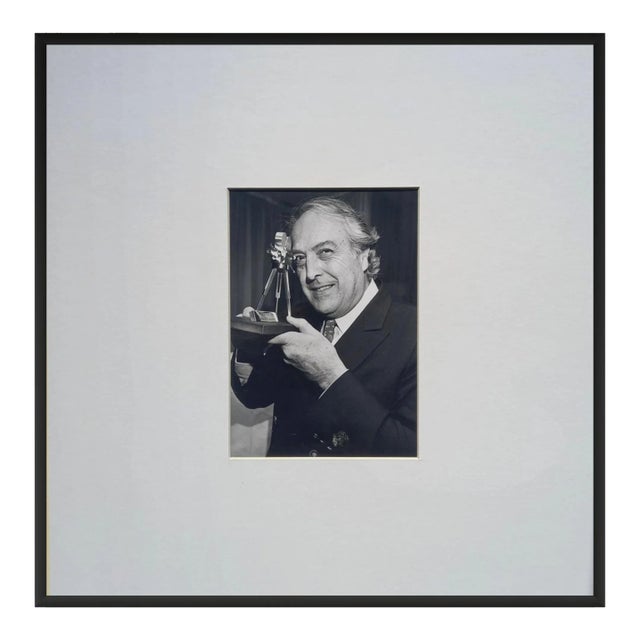1980s Framed Original Black & White Photography of the Film Director Georges Lauthier - Universal Photo For Sale