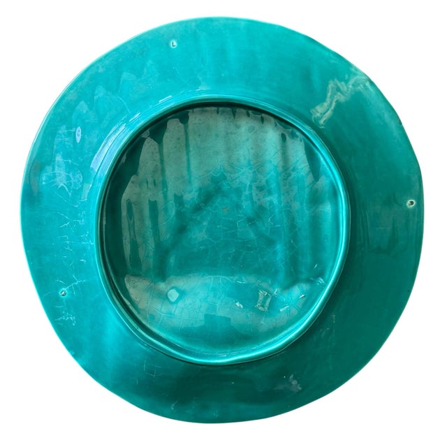 Ceramic Vintage French Green Majolica Asparagus Plates - 10”, Sold Individually For Sale - Image 7 of 7